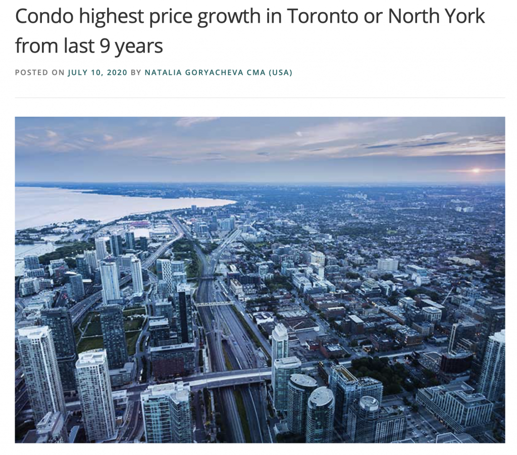 What was higher condos price growth in Toronto and North York